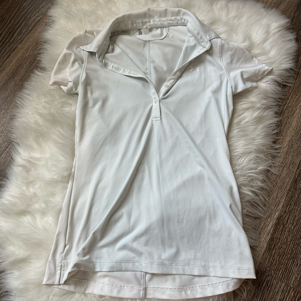 *REMOVING JULY 31st* Women's White Under Armour Golf Polo